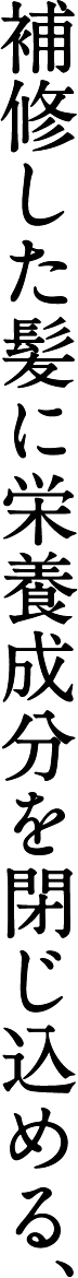 補修した髪に栄養成分を閉じ込める、