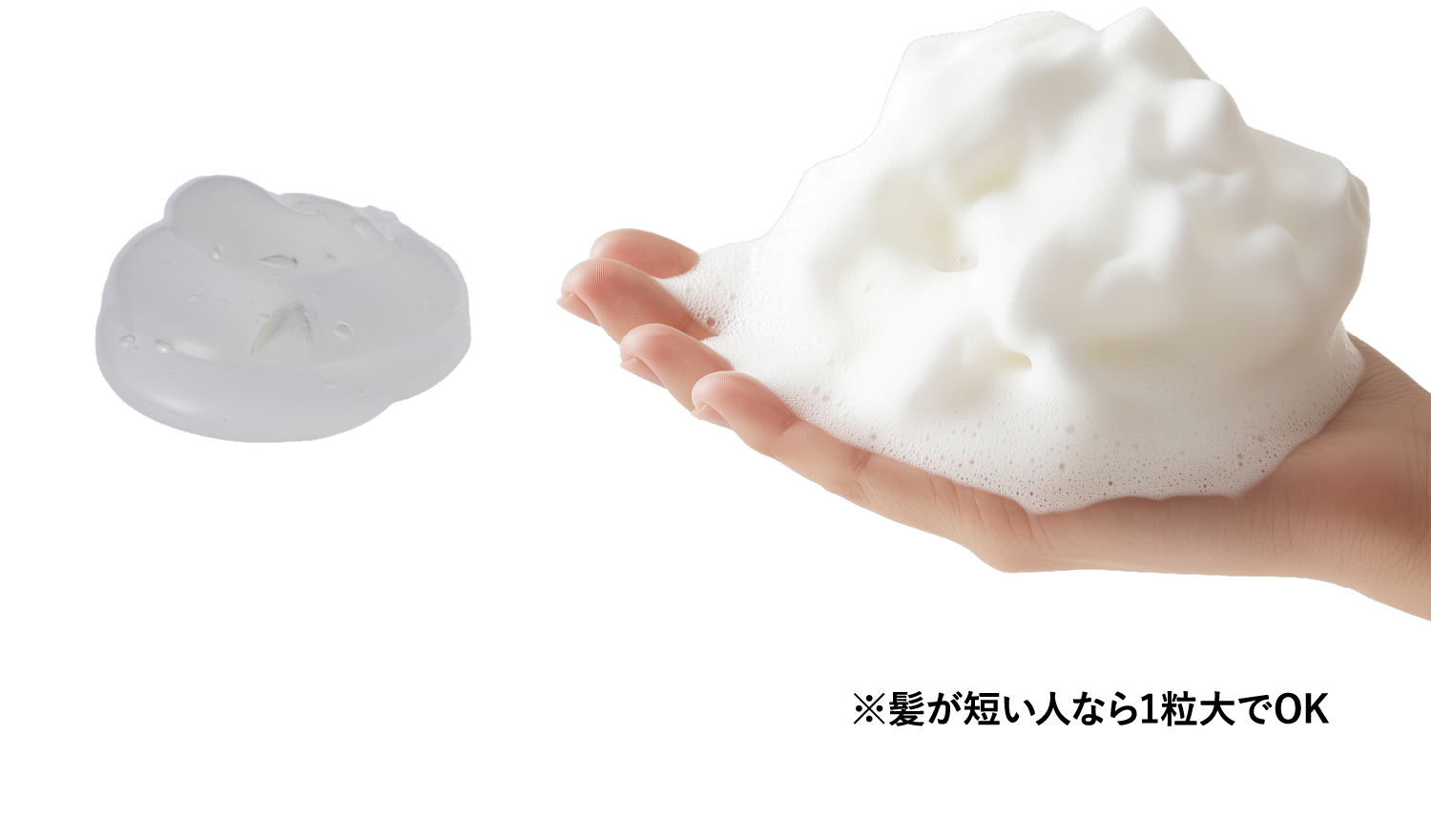 ※髪が短い人なら1粒大でOK