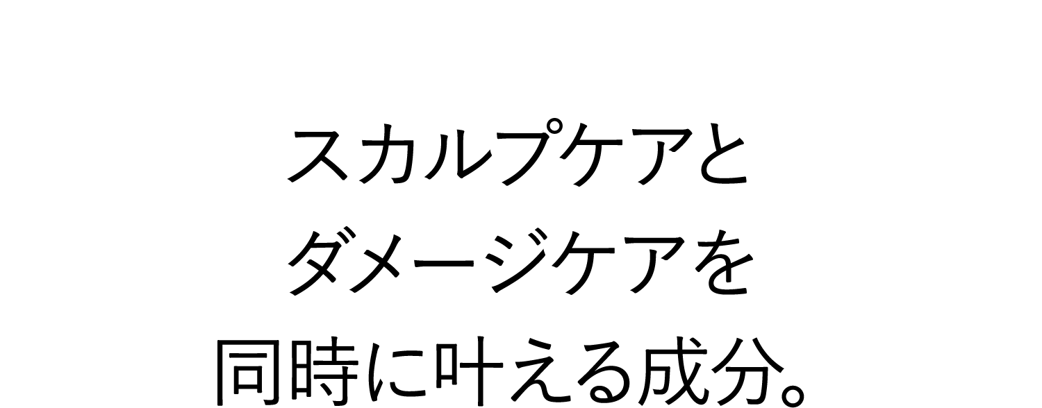 スカルプケアとダメージケアを同時に叶える成分。